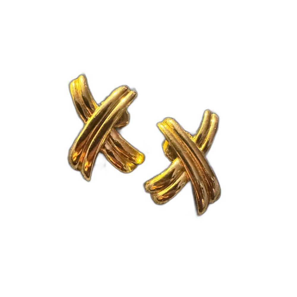 Vintage 1989 Avon Dramatic Kiss chunky X Earrings